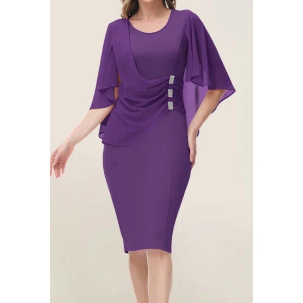 NWT Elegant Purple dress With Jewel 2xl